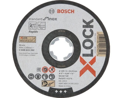 BOSCH Doorslijpschijf X-Lock Standard For Inox Ø 125 Mm 3 BOSCH Doorslijpschijf X-Lock Standard For Inox Ø 125 Mm