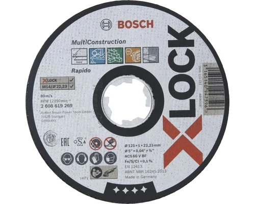 BOSCH Doorslijpschijf X-Lock MultiConstruction Ø 125 Mm 3 BOSCH Doorslijpschijf X-Lock MultiConstruction Ø 125 Mm