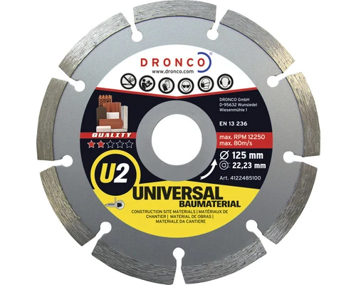 DRONCO Diamantslijpschijf U2 Universeel Ø 125x22,23 Mm 3 DRONCO Diamantslijpschijf U2 Universeel Ø 125x22,23 Mm