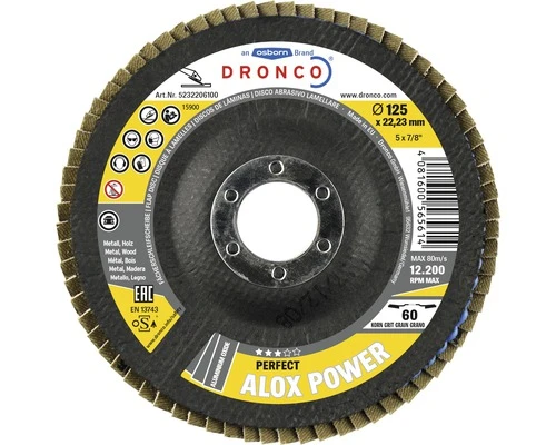 DRONCO Lamellenschuurschijf Perfect Alox Power K60 Ø 125 Mm 3 DRONCO Lamellenschuurschijf Perfect Alox Power K60 Ø 125 Mm