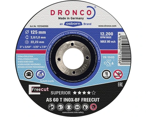 DRONCO Slijpschijf AS60T Inox Ø 115x1,0x22,23 Mm 3 DRONCO Slijpschijf AS60T Inox Ø 115x1,0x22,23 Mm