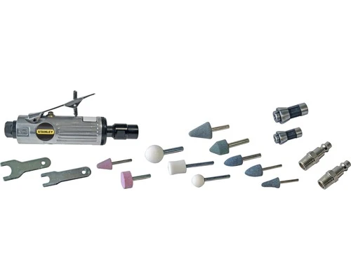 STANLEY Pneumatische Stiftslijper Met 10 Opzetstukken In Koffer 3 STANLEY Pneumatische Stiftslijper Met 10 Opzetstukken In Koffer